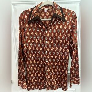 Capri West Vintage Mens Shirt 15/151/2 peak collar unique stitching 70’s style